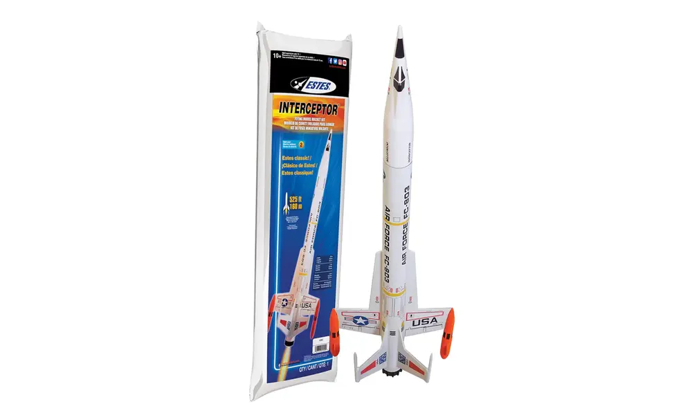 Interceptor raketmodelbyggesæt - færdighedsniveau 2 - BC-motorer, 18 mm montering - Estes model rocketry