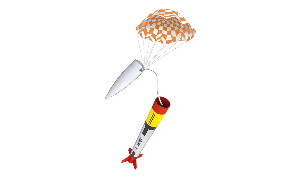 US Army Patriot M-104 1:10 Scale Model Rocket Kit, Skill Level 1 B and C engines 18mm mount, 6 image model rocketry