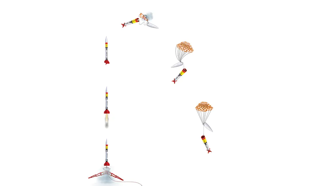 US Army Patriot M-104 1:10 Scale Model Rocket Kit, Skill Level 1 B and C engines 18mm mount, 5 image model rocketry