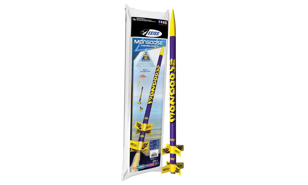 Mongoose modellrakettsett, 2-trinns rakett, ferdighetsnivå 1, vekselstrømsmotorer model rocketry