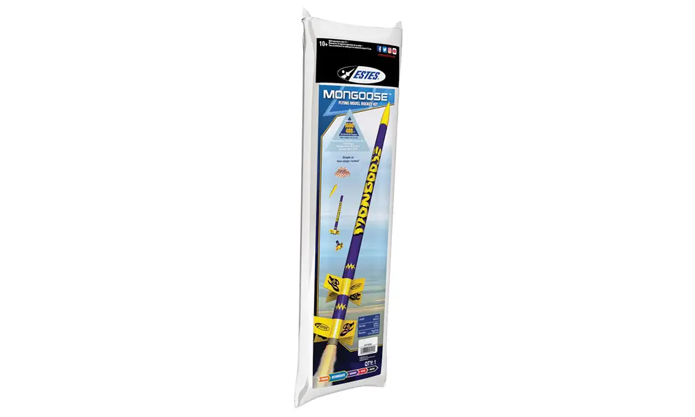Mongoose modellrakettsett, 2-trinns rakett, ferdighetsnivå 1, vekselstrømsmotorer, 6 image model rocketry