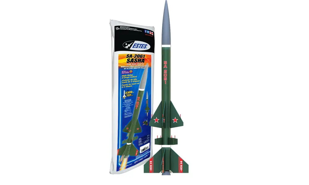 SA-2061 Sasha Model Rocket Kit Skill Level 3 24mm mount D-E engines model rocketry