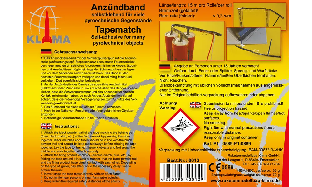 Tapematch Ontstekingstape - Klima - 15m, Productopties: Tapematch - ontstekingstape 15m, 3 image
