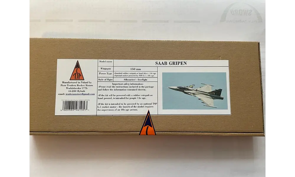 Gripen Model Rocket Glider til TSP-motorer, 4 image model rocketry