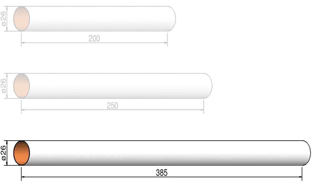 Труба корпусу 26 мм x 385 мм - планер Klima model rocketry