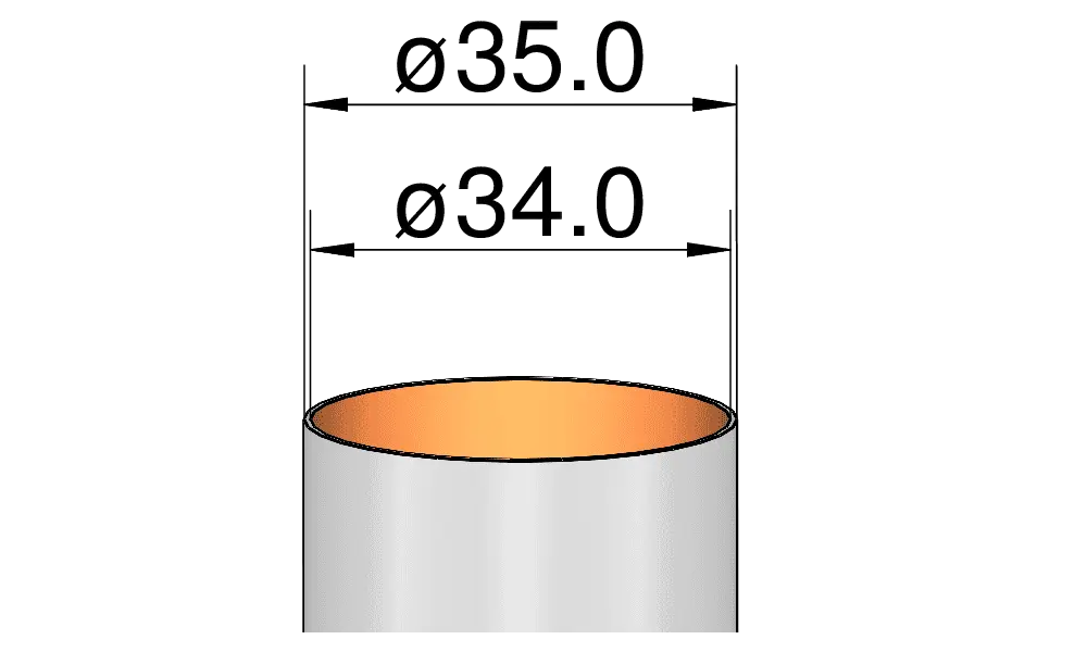 Body tube 35mm x 385mm - 3 slots - airframe Klima, 2 image model rocketry