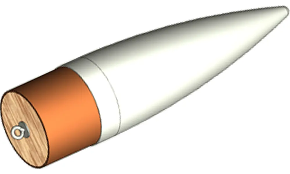 75 mm:n kartiokärki, valkoinen ABS-muovi, Muita tuotevaihtoehtoja: Klima-kärkikartio 75 mm valkoinen model rocketry