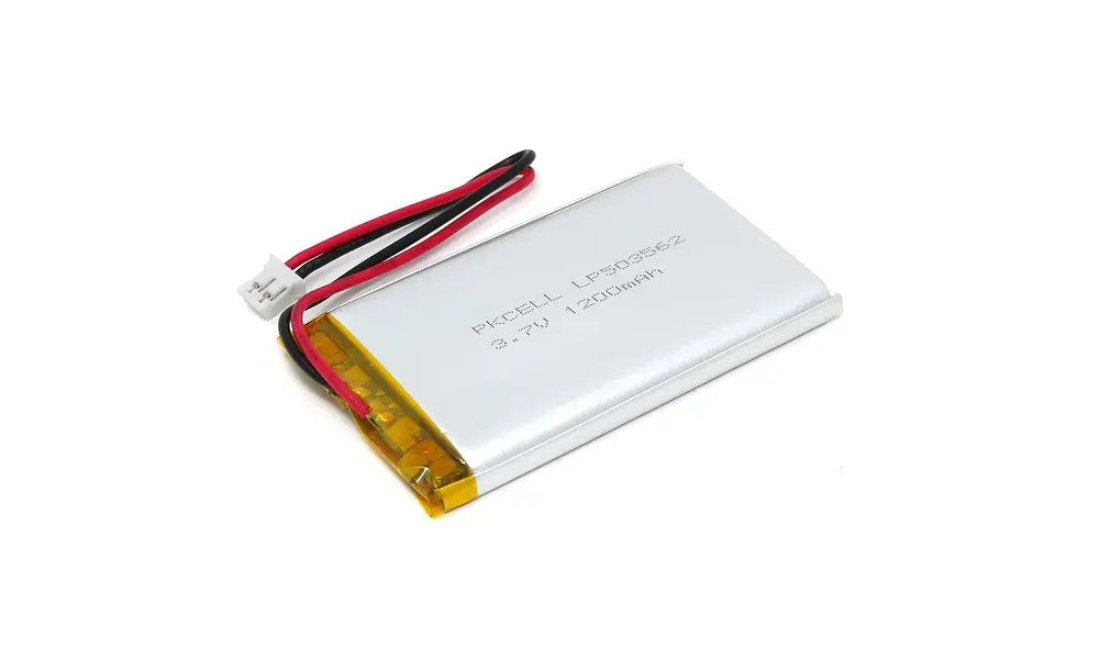 1200mAh 3,7V LiPo-batteri - 2-pinners JST-kontakt, Andre produktalternativer: 1200mAh 3,7v LiPo JST model rocketry