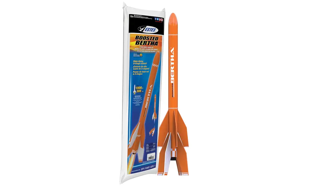 Boosted Bertha - two stage Estes model rocket