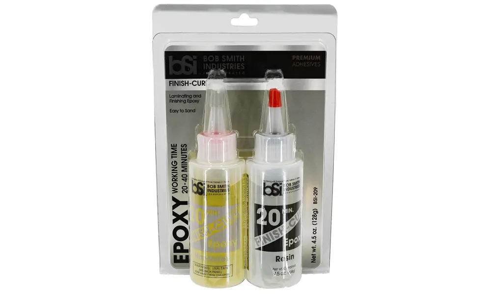 BSI Finish-cure 20 minute epoxy 4 1/2oz (127ml) glue, Opzioni del prodotto: BSI - Epossidico - 20 minuti - 127 ml