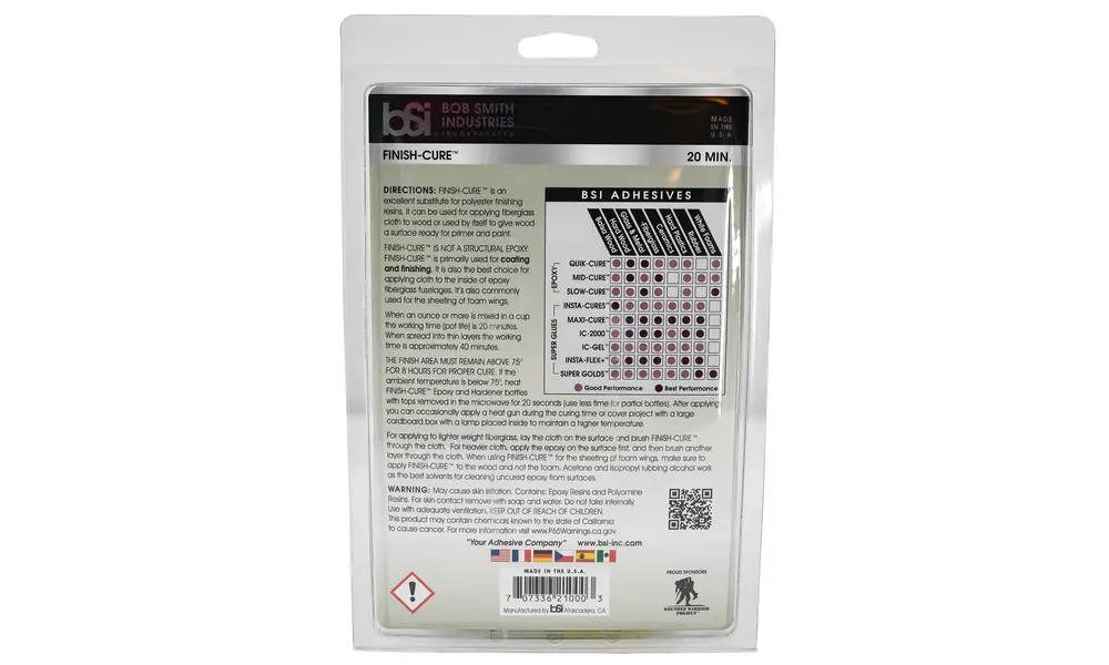 BSI Finish-cure 20 minute epoxy 4 1/2oz (127ml) glue [CLONE], Opcje produktu: BSI - Epoksyd - 20 min - 369ml, 2 image