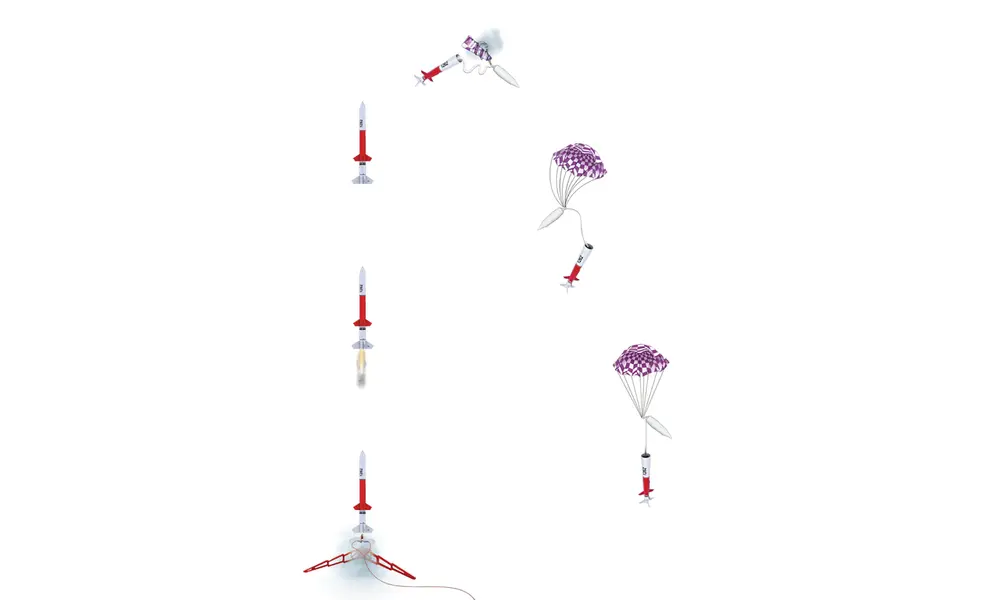 Estes Red Nova Novam model rocket kit -skill level 2 C-D-engines, 5 image model rocketry