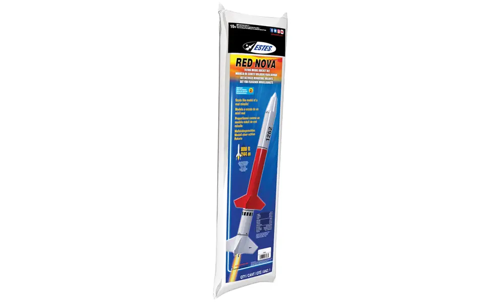 Estes Red Nova Novam model rocket kit -skill level 2 C-D-engines, 7 image model rocketry