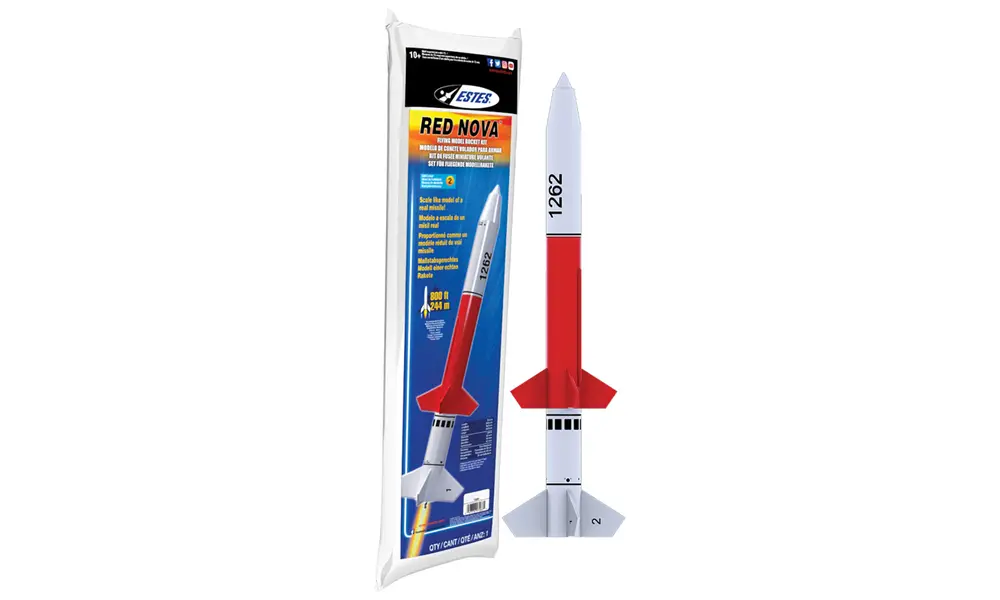 Estes Red Nova Novam model rocket kit -skill level 2 C-D-engines model rocketry