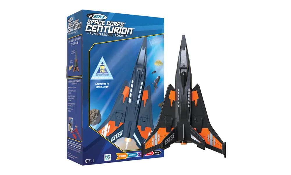 Kit de cohete modelo Centurión del Cuerpo Espacial con motores de CA de 18 mm de montaje Estes