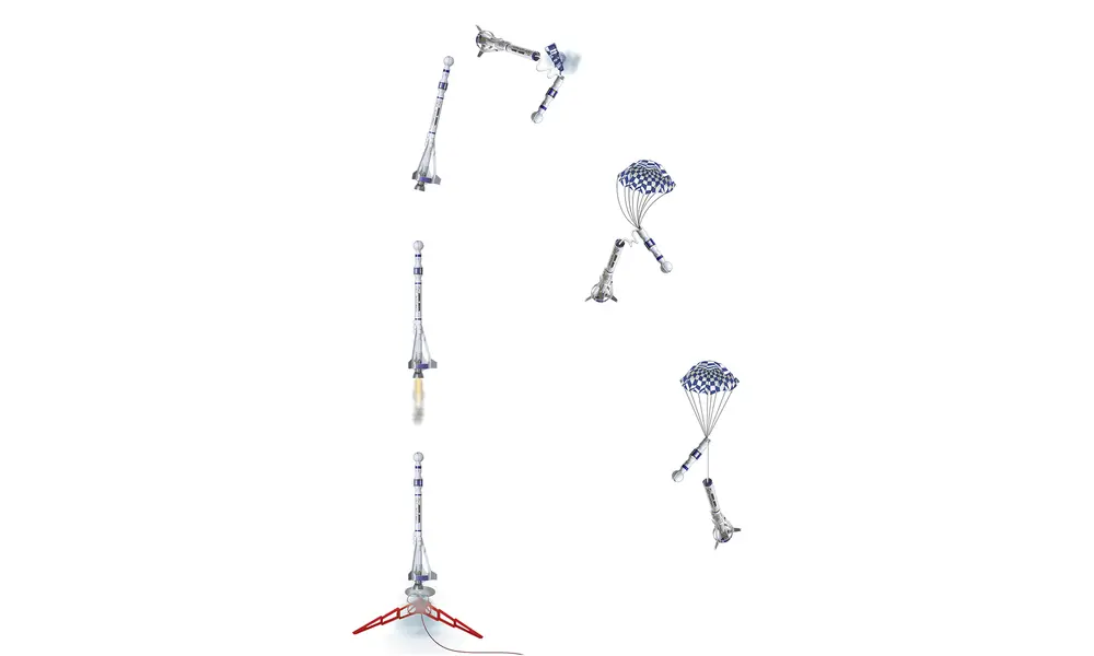 Destination Mars Estes Mars Longship raketmodellbyggsats, 6 image model rocketry