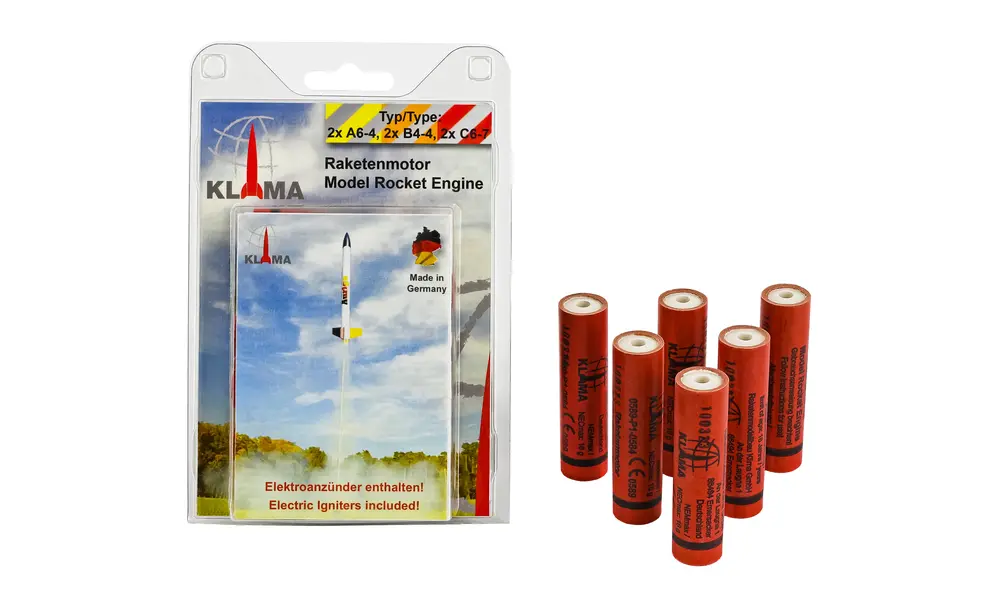Motores de cohete modelo ABC Six Pack Klima de 18 mm (2xA6-4, 2xB4-4, 2xC6-7)