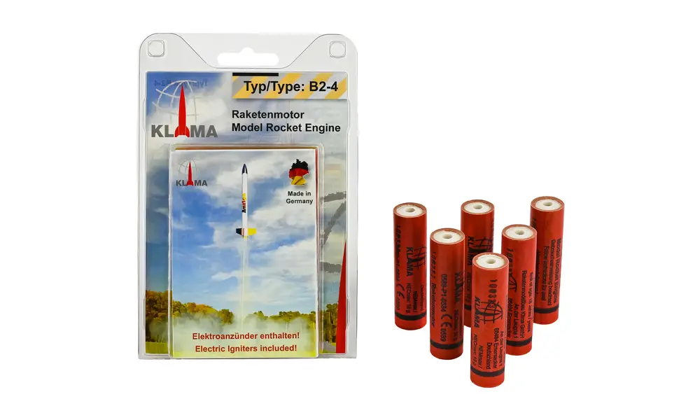 Motor de motores de cohete modelo Klima B2-4 Six Pack de 18 mm