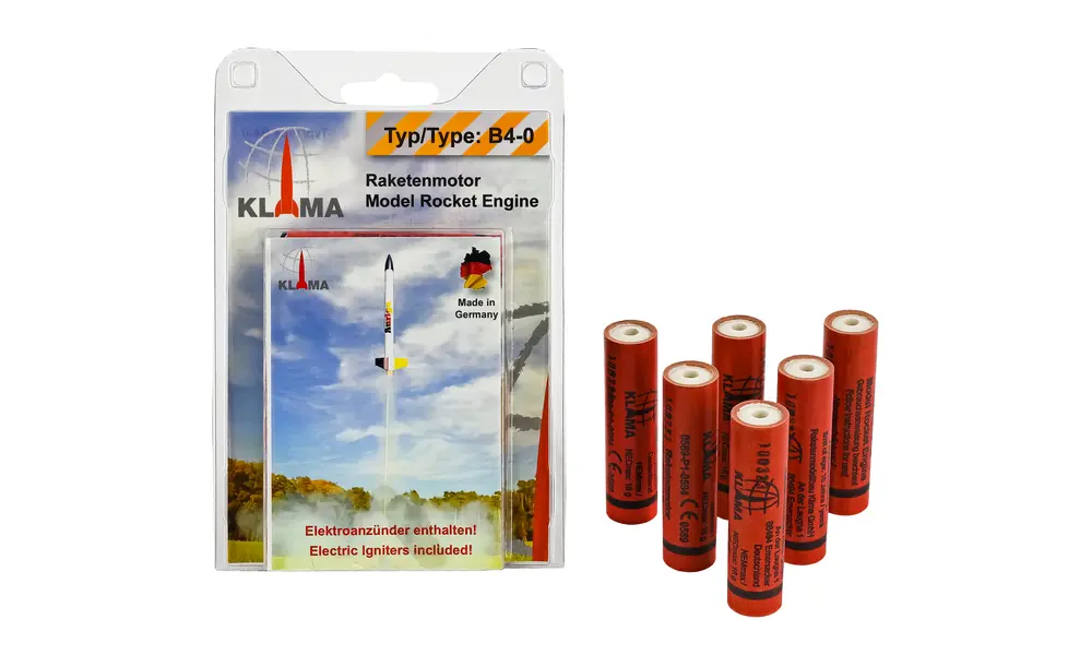 Motor de motores de cohete modelo Klima B4-0 Six Pack de 18 mm