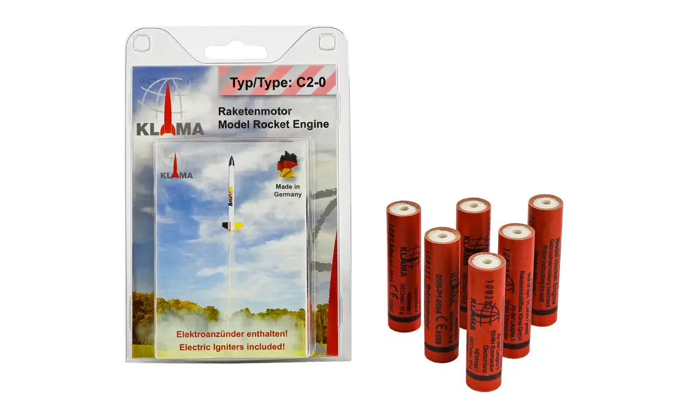 Motores de cohete modelo Klima C2-0 Six Pack de 18 mm