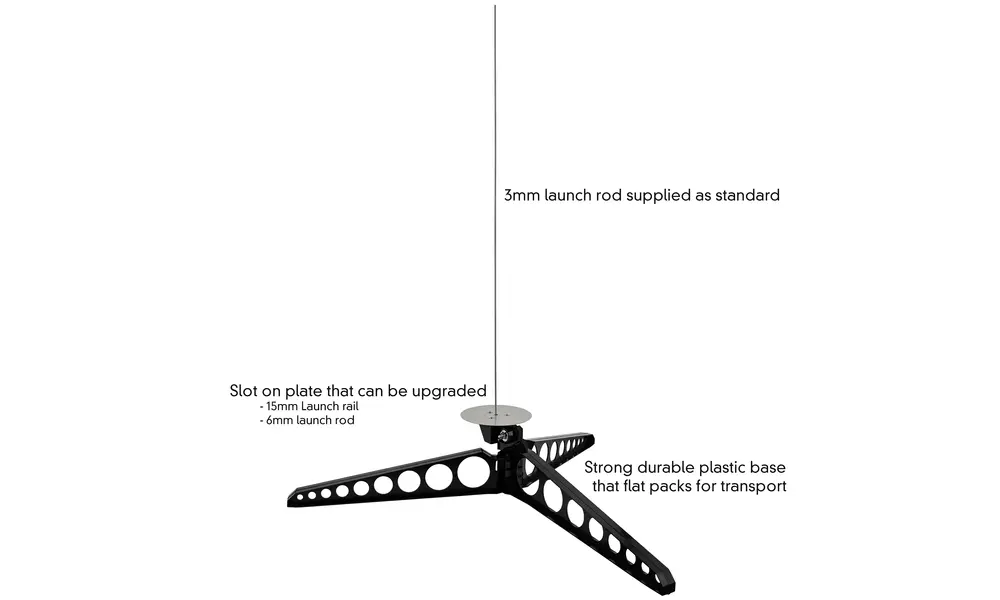 La plataforma de lanzamiento Klima - Air Launcher - se puede actualizar a un riel y una varilla más grande, Opciones de producto: Plataforma de lanzamiento Klima pequeña y mediana (varilla de 3,2 mm), 3 image