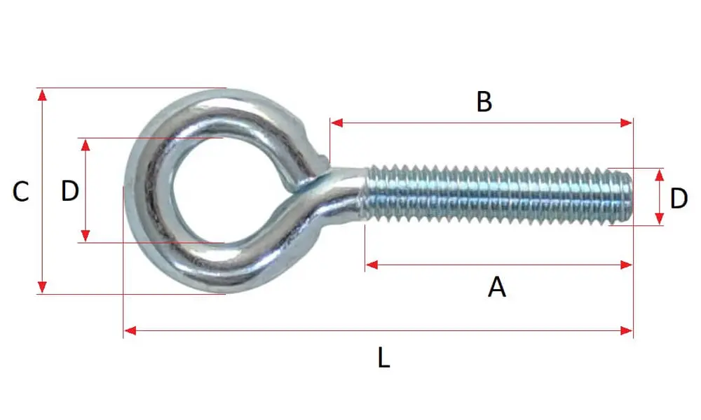 M4 x 20mm eye bolt screw zinc plated [CLONE], Produktoptionen: M5 x 40 mm Ringschraube, 2 image