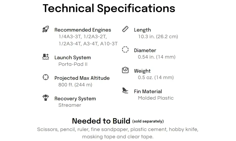 Estes Gnome - mini engine model rocket kit E2X, 3 image model rocketry