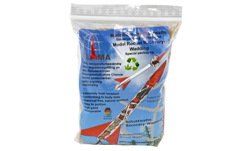 Bawełna ochronna Klima (MAŁA TORBA) - Naturalna wata trudnopalna chroni system odzyskiwania rakiet, Opcje produktu: Wata naturalna Klima - mała