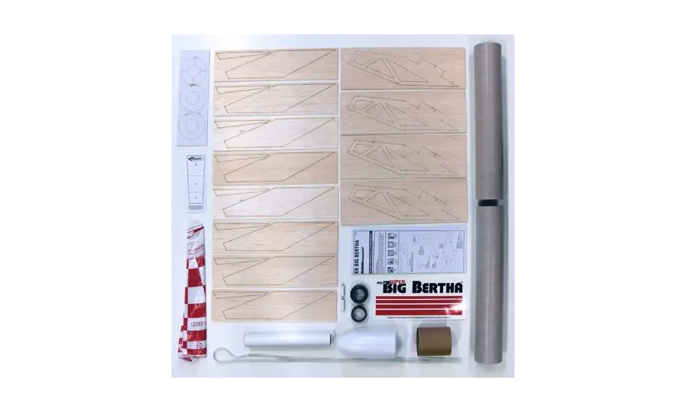 Pro Series II Super Big Bertha Model Rocket Kit, Skill Level 3 2.6" wide, 4 image model rocketry