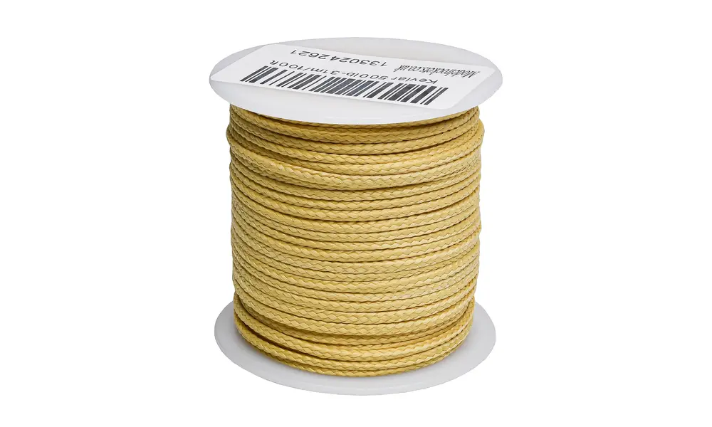 Cordon antichoc tressé en Kevlar de 2,0 mm, 31 m (100 pi), 226 kg (500 lb), Options du produit: 2.0mm x 31m - 226Kg