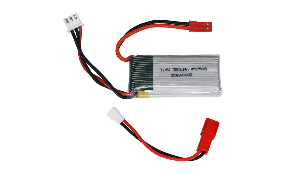 350mAh 7.4v 2S Lipo battery with JST-RCY connector model rocketry