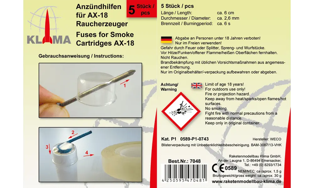 Klima 6 pack ontstekers / starters voor modelraketten [CLONE] [CLONE], 2 image