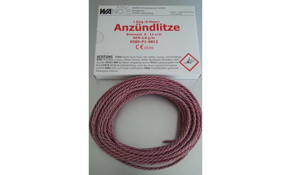 8m Ignition wire slow (yellow) 18-28 seconds/meter [CLONE], Opciones de producto: Cable de encendido rojo (rápido)