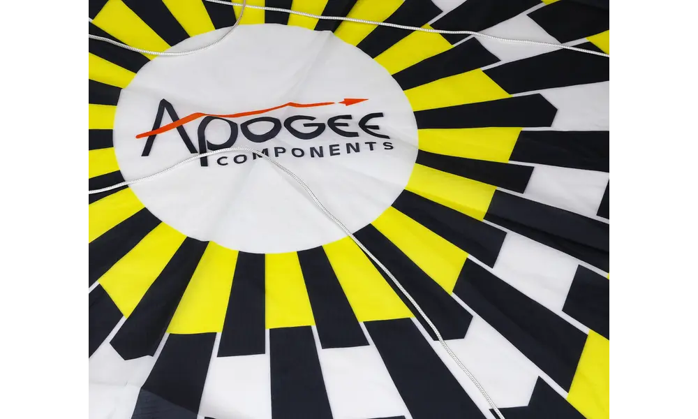 24" printed thin rip stop nylon parachute, 2 image model rocketry