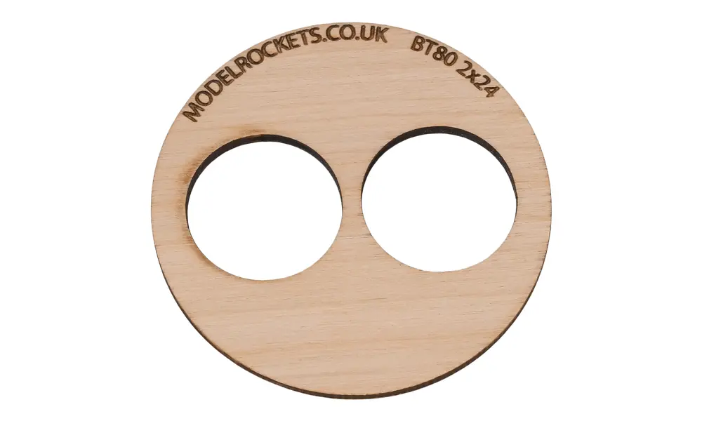 2x BT80 (65mm) 2x24mm centering ring (3mm plywood), Other product options: BT80 2x24mm model rocketry