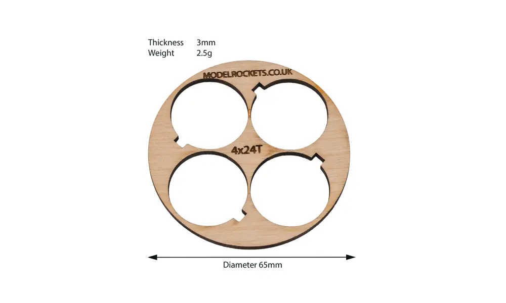 2 anelli di centraggio BT80 (65 mm) 4 x 24 mm con apertura per gancio di fissaggio (compensato da 3 mm), Opzioni del prodotto: BT80 4x24mm (gancio), 2 image