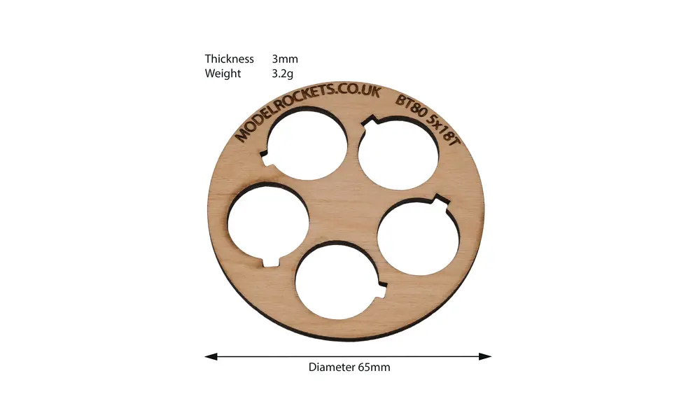 2 anelli di centraggio BT80 (65 mm) 5 x 18 mm con apertura per gancio di fissaggio (compensato da 3 mm), Opzioni del prodotto: BT80 5x18mm (gancio), 2 image