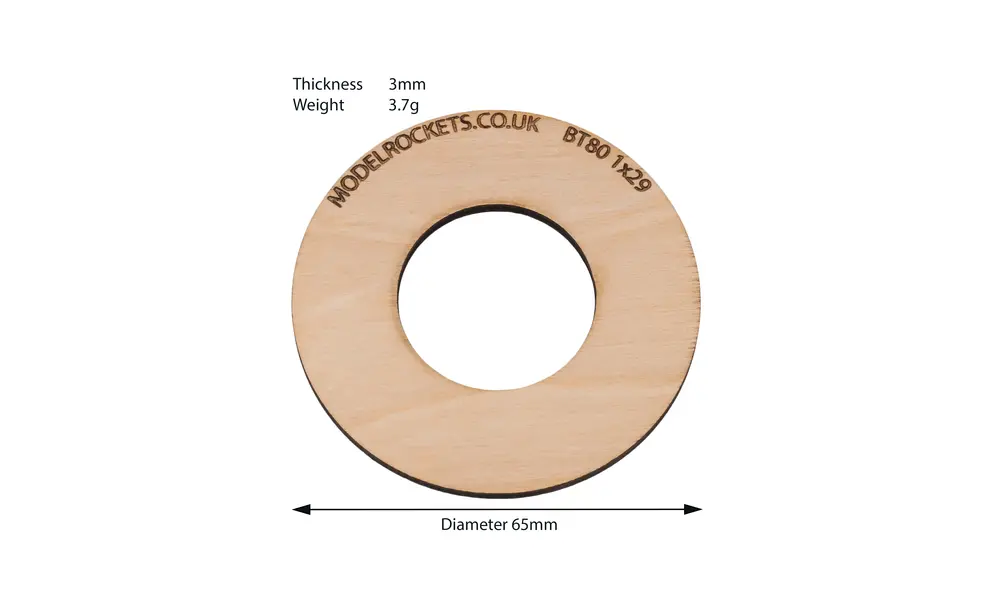 2x BT80 (65mm) 1x38mm centering ring (3mm plywood), Other product options: BT80 1x38mm, 2 image model rocketry