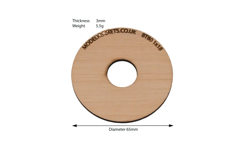 2x BT80 (65mm) 1x18mm centreerring (3mm multiplex), Andere productopties: BT80 1x18mm, 2 image