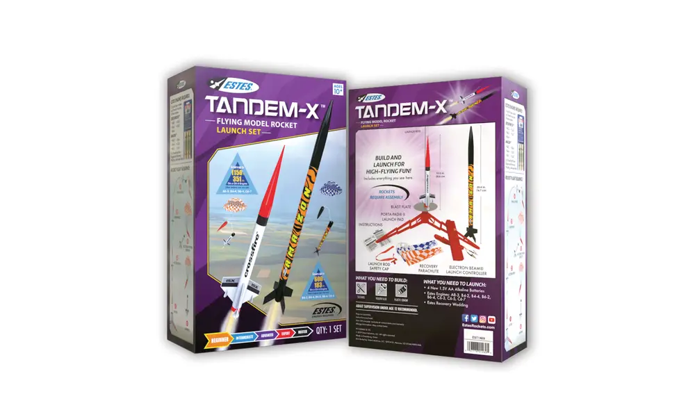 Startovací sada Tandem X raketa modelu Estes (bez možnosti motoru), Možnosti produktu: Tandem X - Standardně bez motorů, 2 image