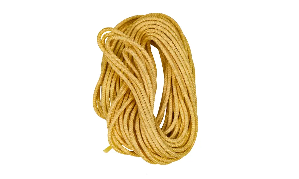 5 m 1,6 mm Kevlar-Dämpferkabel 135 kg, 16 Litzen, gelb, Produktoptionen: 5 m Kevlar-Stoßseil 1,6 mm 135 kg