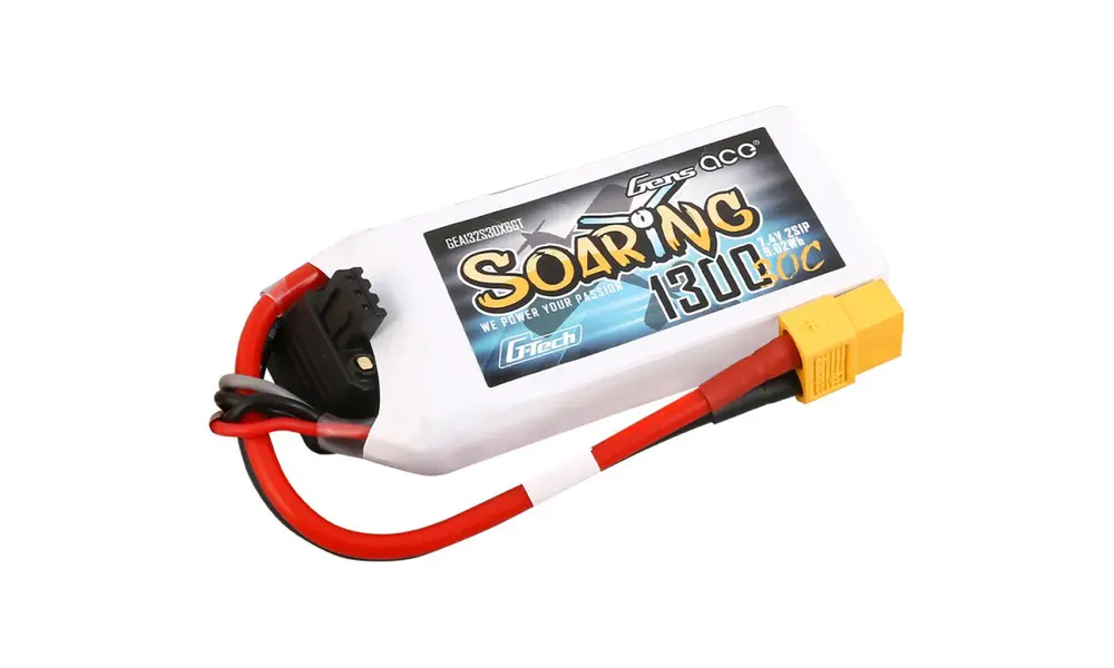 Batería de litio G-Tech 2S 7,4 V 1300 mAh 30 C Soaring con conector XT60