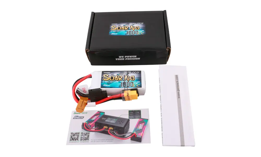 Li-Po G-Tech 3S 11.1V 1000mAh 30C Soaring with XT60, 4 image model rocketry