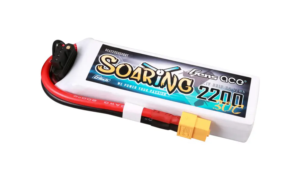 Li-Po G-Tech 3S 11.1V 2200mAh 30C Soaring with XT60 model rocketry