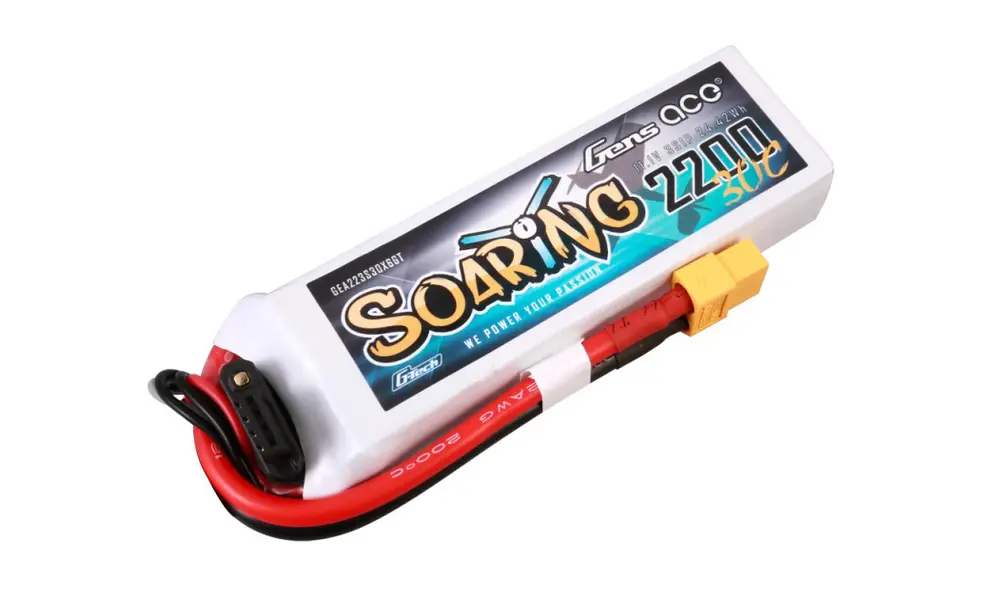 Li-Po G-Tech 3S 11.1V 2200mAh 30C Soaring with XT60, 3 image model rocketry