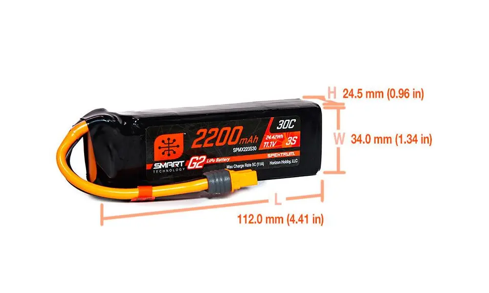 2200mAh 3S 11.1V SMART G2 30C IC3, 2 image model rocketry