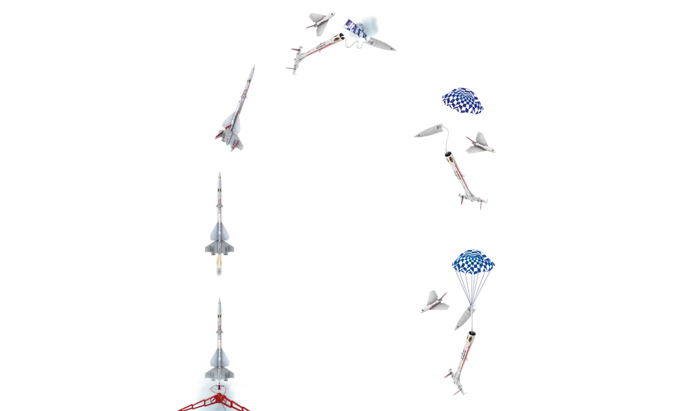 Super orbital transport model rocket kit, 4 image model rocketry
