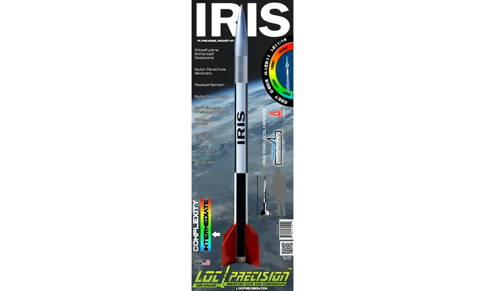 3" 3,10" IRIS LOC Präzisions-Modellraketenbausatz mittlerer bis hoher Leistung (38 mm MMT) 75 mm