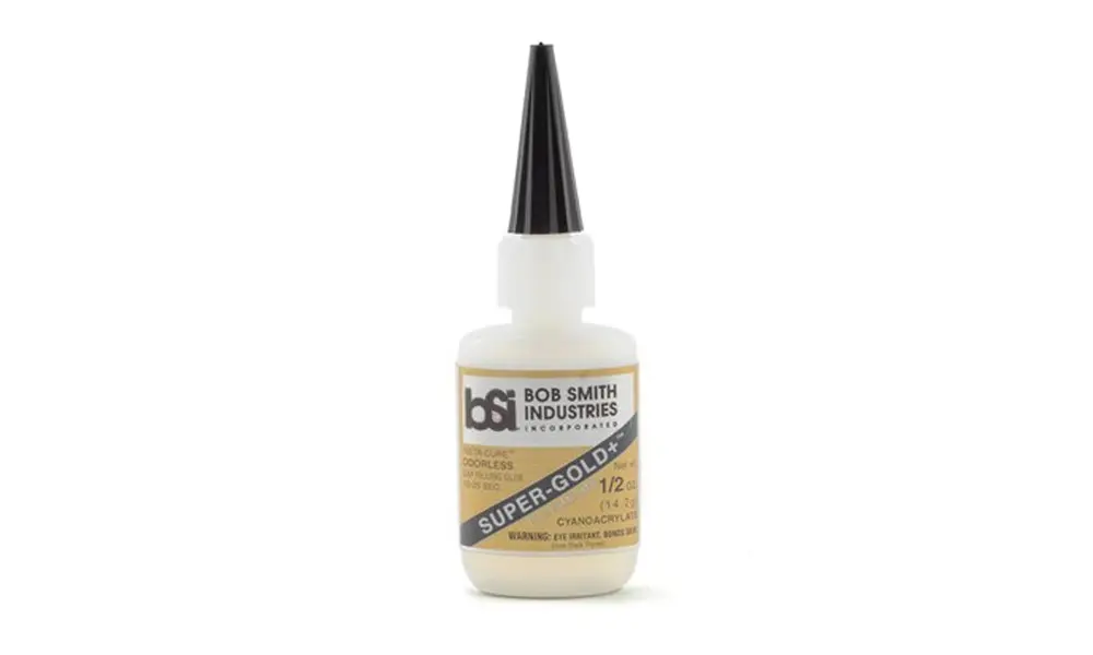 BSI Super-gold+ odourless foam safe gap fill CA 1oz, Other product options: BSI 1oz Super-gold odourless CA, 2 image model rocketry