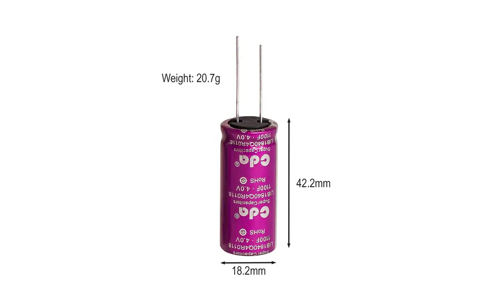 Super condensatore agli ioni di litio 1100F da 4,0 V a 2,5 V (450 mAh) 6 A nominale 4 V, Opzioni del prodotto: 1100F Super capacitor (450mAh), 4 image